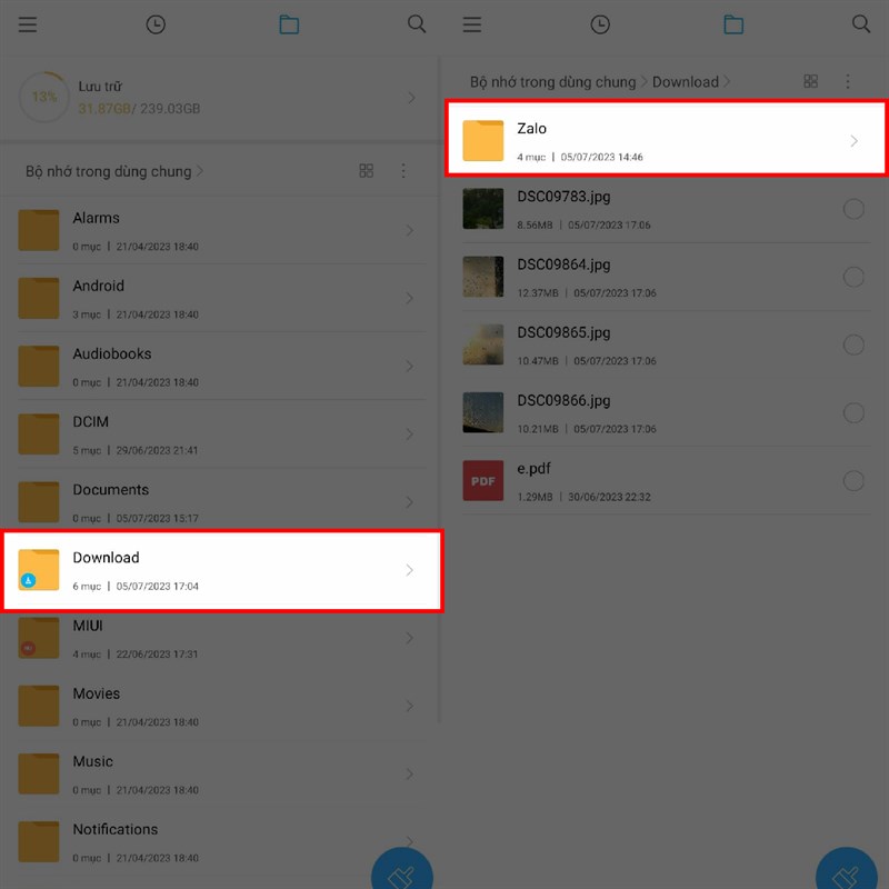 How to view downloaded files from Zalo on Android