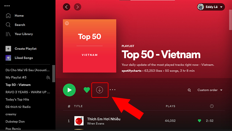 Tải danh sách phát trên Spotify